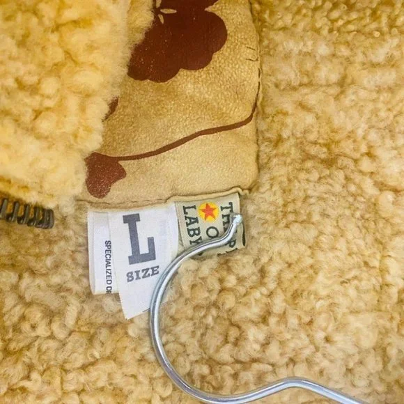 People Of The Labyrinths RARE Women's Leather Jacket Faux Fur Size Large Coat - Picture 7 of 10